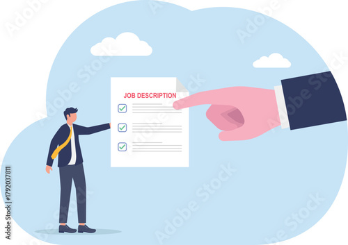 illustration of pressure from the boss to complete job descriptions on time
