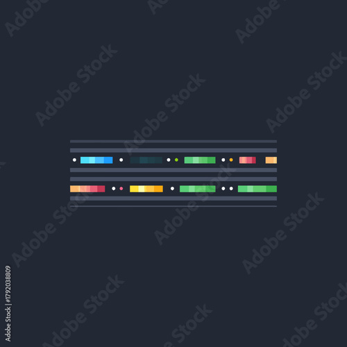 Flat design graphic of financial data ticker