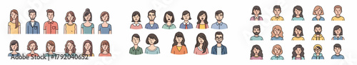 Diverse group of people avatars in casual outfits
