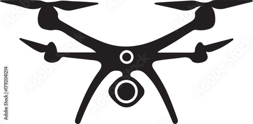 Drone flying in the air with a gray background, a modern technology concept
