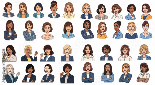 Diverse businesswomen headshots in professional attire