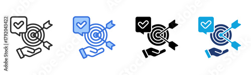 Goal Achievement icon Multi Style Vector Illustration