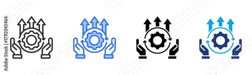 Process Development icon Multi Style Vector Illustration
