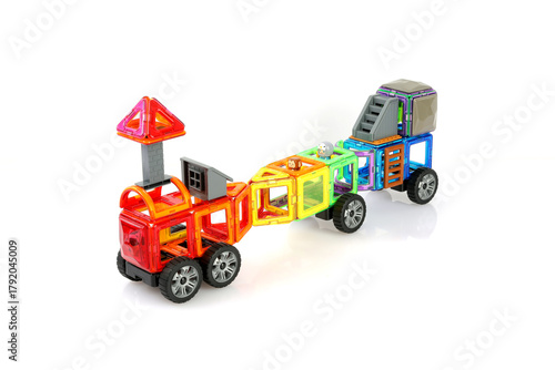 Vibrant Magnetic Construction Train with Cute Animal Characters