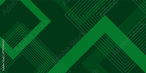 Abstract dynamic fluid green geometric with rectangular box lines gradient background. Modern design