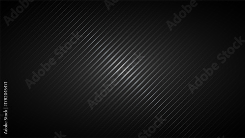 Elegant Black Abstract Background with Metallic Diagonal Lines