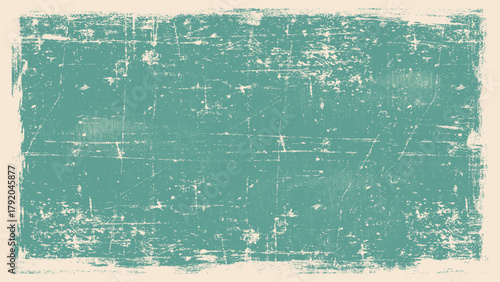 Distressed Teal Grunge Texture Frame Background