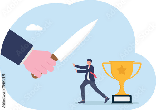 illustration of idealism in safeguarding business achievements amid big company threats
