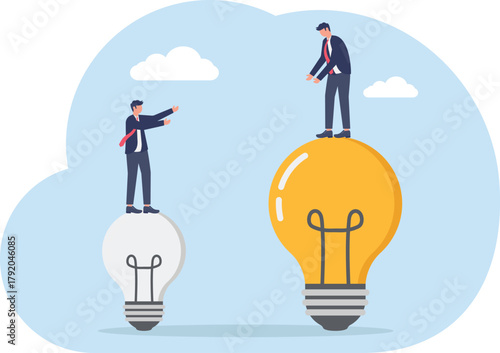 illustration of collaboration in sharing business ideas and innovations

