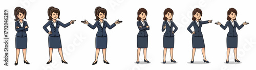 Businesswoman poses expressing frustration with transparent background