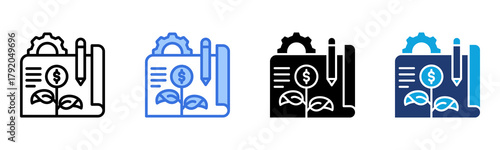 Investment Project icon Multi Style Vector Illustration