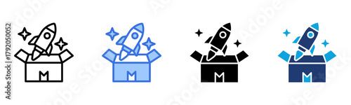New Launch icon Multi Style Vector Illustration