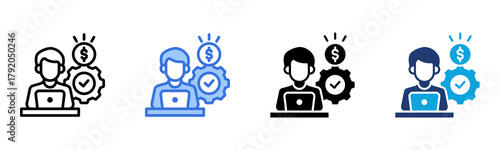 Administrative Management icon Multi Style Vector Illustration