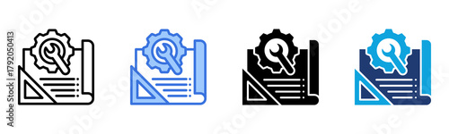 Technical Project icon Multi Style Vector Illustration