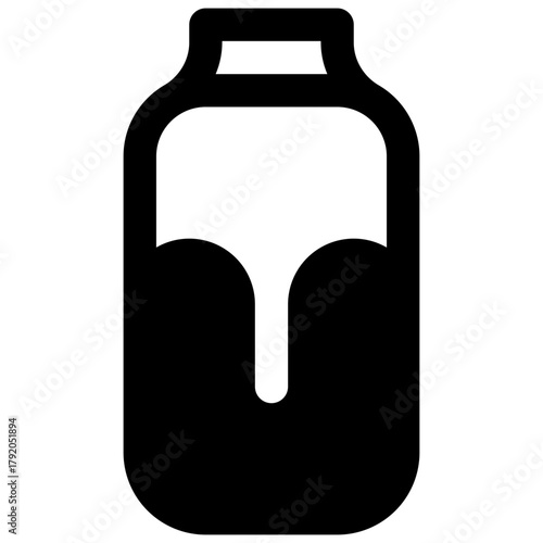 Vase. Outlined stroke vector icon with black-filled details.