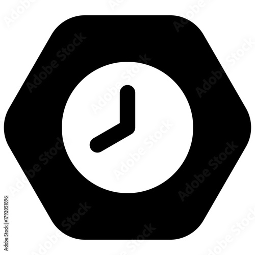 Wall clock. Outlined stroke vector icon with black-filled details.
