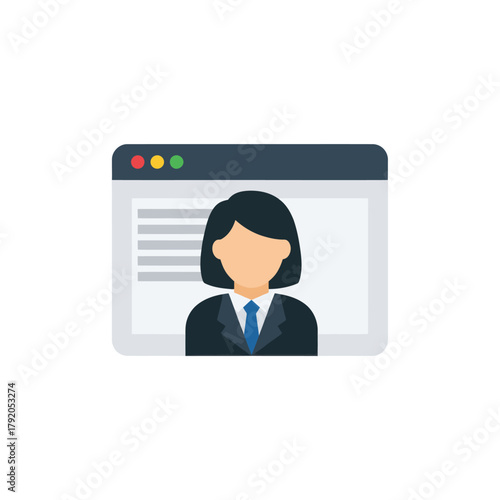 Online Profile Page with Businesswoman