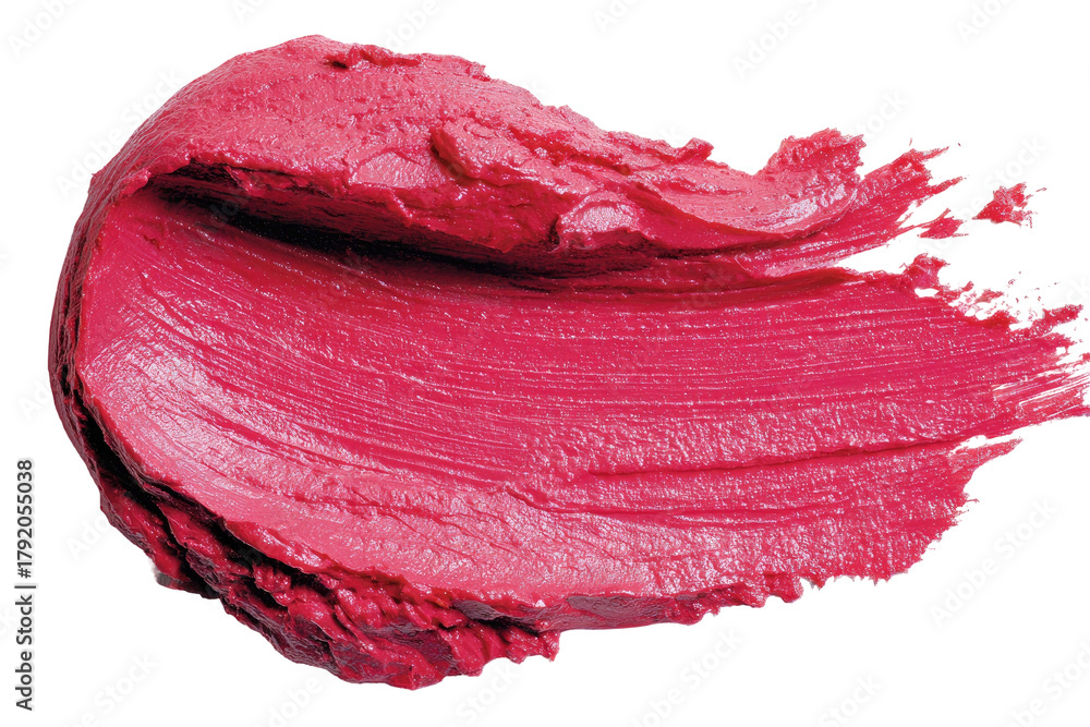 Fototapeta premium Vibrant fuchsia cream smear with textured, striated surface