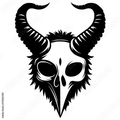 Horned mask silhouette