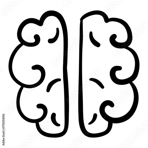 Brain hand drawn icon