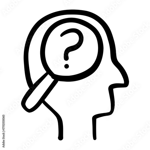 Overthink hand drawn icon