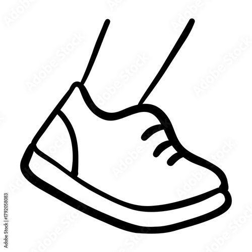 Walking hand drawn icon