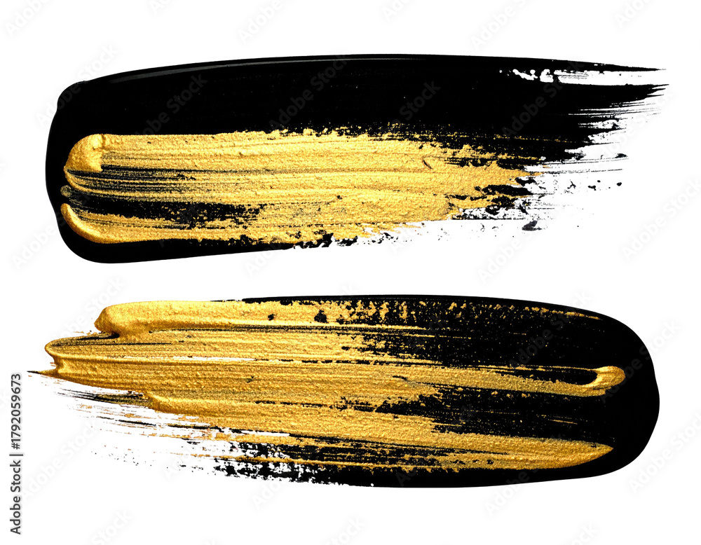 Fototapeta premium Gold strokes on black background