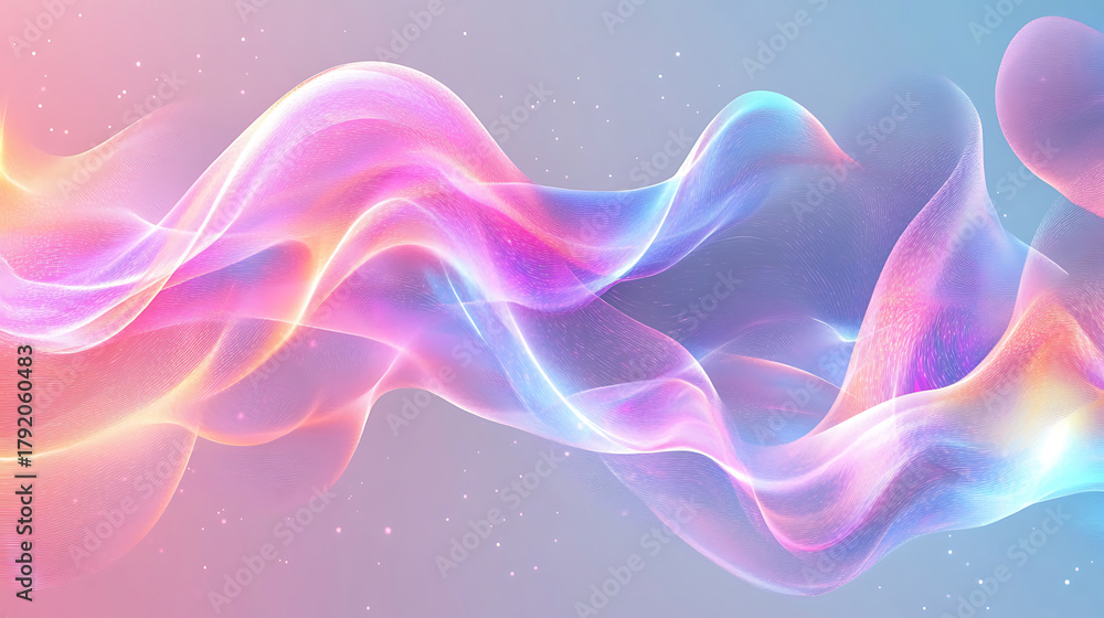 Obraz premium Futuristic eco flow pattern with pastel gradient motion effect