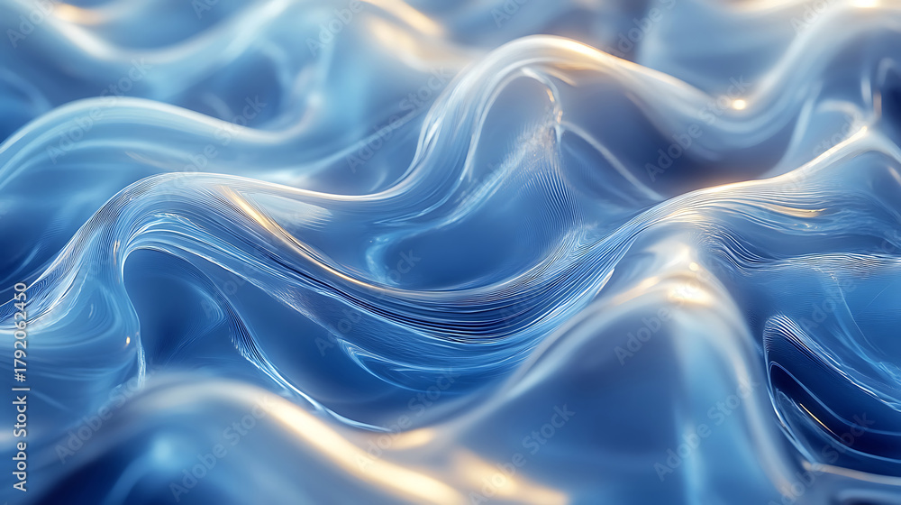 Obraz premium Glassy wave patterns symbolizing smooth clean energy flow.