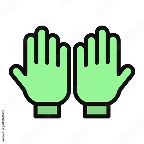 Surgical Gloves Vector Filled Icon Design