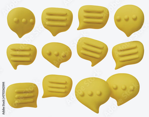 Collection of speech bubbles , representing online chatting, comments, conversations, and social network communication.