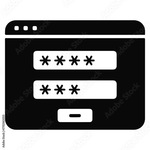 Password Entry Form Icon Keywords: password, login, form, input, field, security, access
