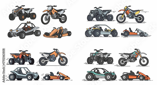 Off-road vehicles collection with various models