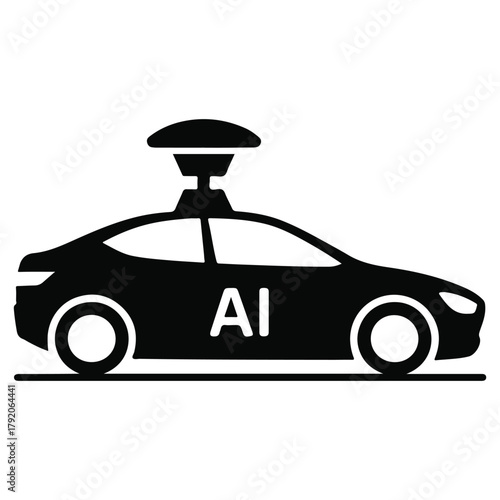 Autonomous AI Car Silhouette with Sensor Pod autonomous car