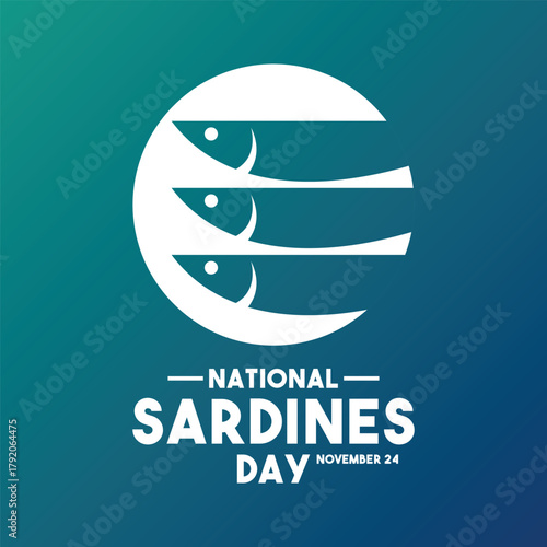 National Sardines Day. November 24. Gradient background. Banner, card, background.