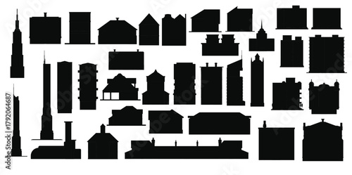 Building city architecture icon and apartment residential house for town vector illustration.Skyscraper symbol and urban office construction set. Real estate exterior sing for downtown and district