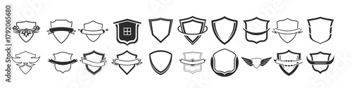  collection of shield logos vector illustration