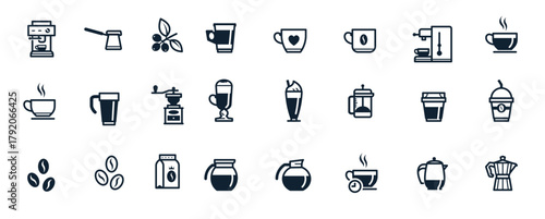 coffee icons with white background