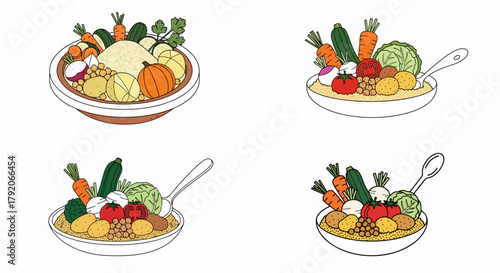 Bowl of hearty vegetable stew with various ingredients