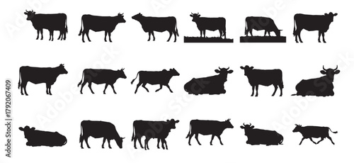 cow silhouettes collection 