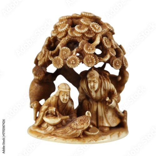 Intricate Japanese Netsuke Carving 19th Century Folk Art Edo Period Collectible