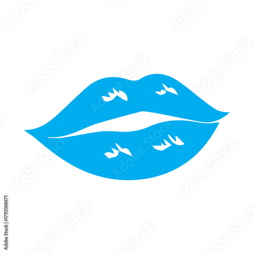 Blue Lips Icon