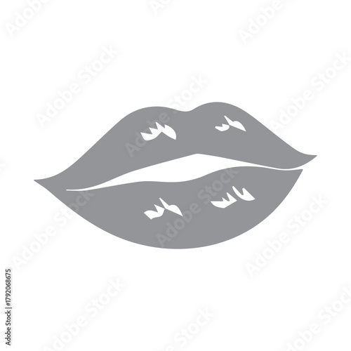 Gray Lips Kiss Icon