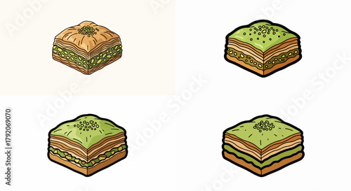 Baklava and pistachio sweets assortment