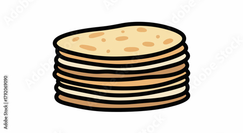 Stacked tortillas with transparent background