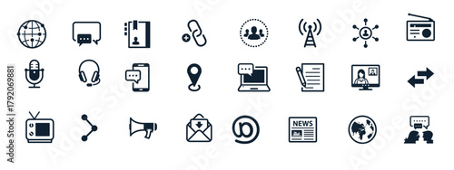 communication icons with white background vector illustration