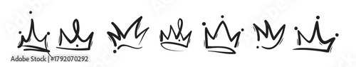 doodle crowns line art king or queen crown sketch fellow