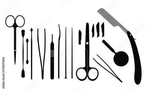 dissecting tools vector illustration