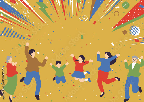 盛り上がる家族