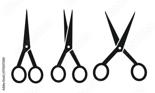 cutting scissors icon set hairdresser or barber scissors
